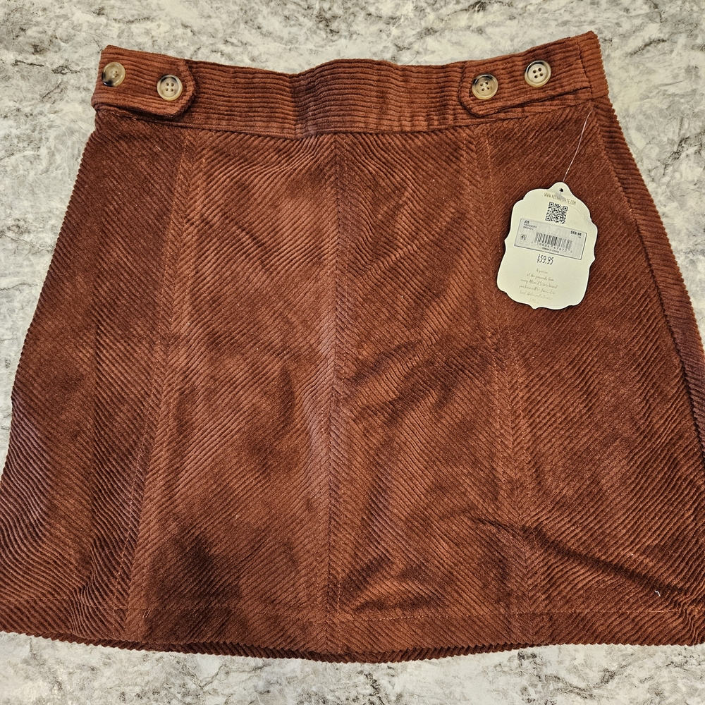 Altar'd State Rust Corduroy Mini Skirt